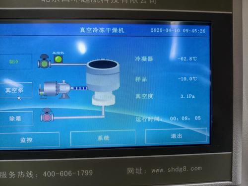 四环起航 12A 实验型冻干机操作面板 直观参数设置界面